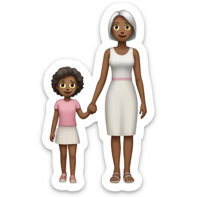 mum with daughter holding hands sticker