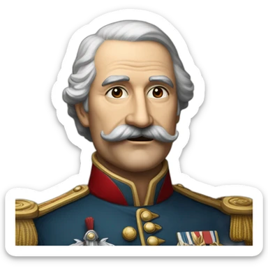 Général de guerre avec une petite moustache juste en dessous du nez et  sticker