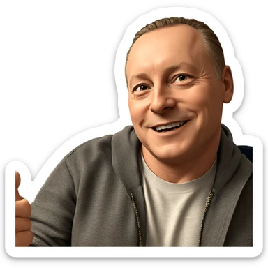 smiling boy in jacket indoors sticker