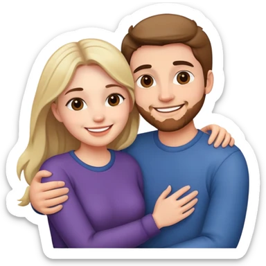 Cute couple holding each other sticker