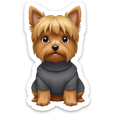 Yorkshire terrier wearing a turtleneck sticker
