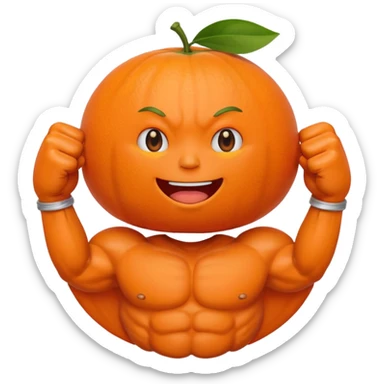 Muscle Orange Fruit Character Strongest sticker