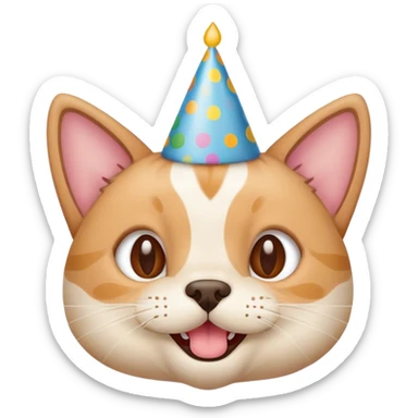 Happy birthday cat dog sticker