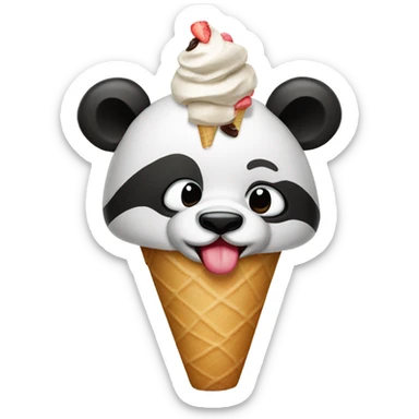  Ice cream eating panda  sticker