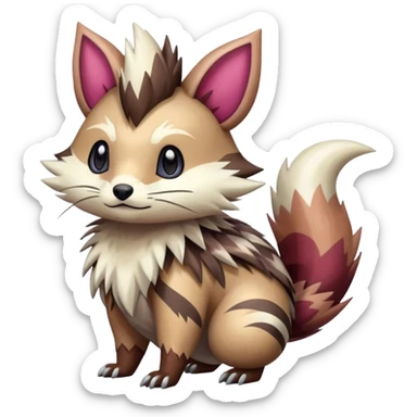 Colorful Linoone-Zigzagoon-Furret-hybrid sticker