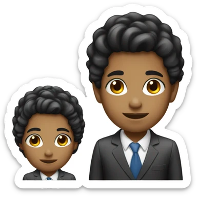 salesman black hair girl sticker