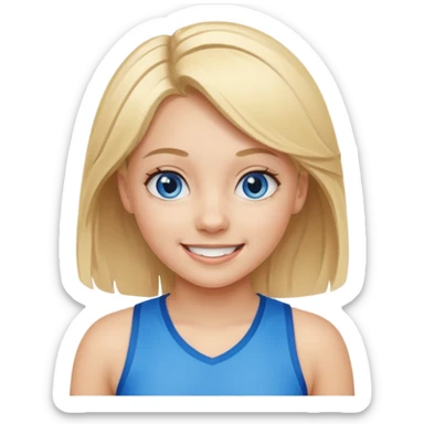 a young girl with blonde hair is playing sports sticker