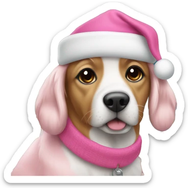 Doggy Christmas pink sticker