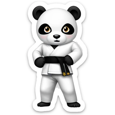  jiu jitsu panda black belt emoji sticker