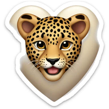 leopard heart sticker