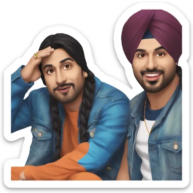 Karan aujla with sidhu moosewala sticker