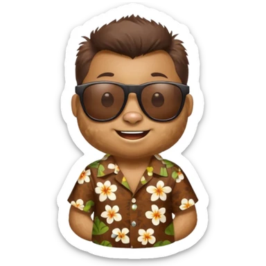 mole with aloha shirt wearing sunglasses sticker