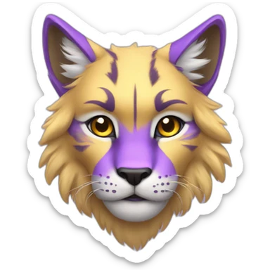 purple yellow lynx furry sticker