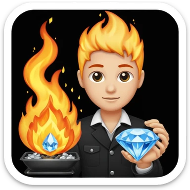 Combine these to make 1. 📓🌎💎🫥🔥⚖️ sticker