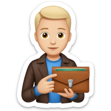 ligth man with wallet in hand sticker