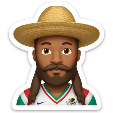Mbappé avec une longue barbe et une moustache mexicaine  sticker