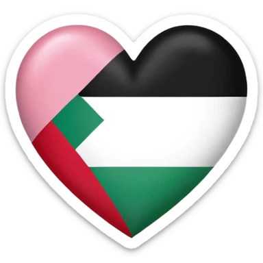 REAL PALESTINE FLAG IN HEART SHAPE AND A PINK RIBBON IN THE MIDDLE sticker