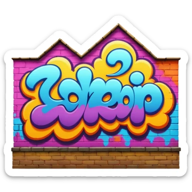Graffiti painting top wall sticker