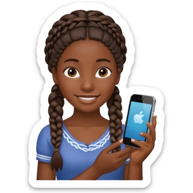 iphone 17 + a caribbean girl, no bathsuit just a regular girl with braid or nappy hair  sticker