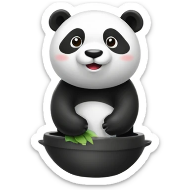 Un Panda sur des WC sourit sticker