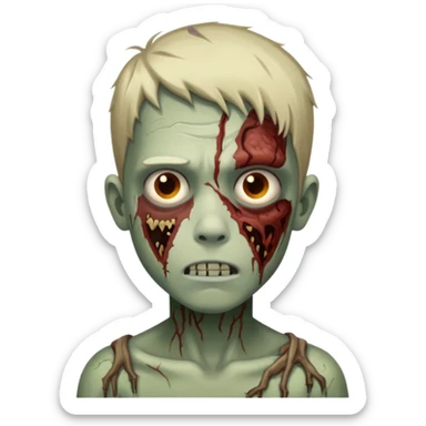 quero um emoji de um menino com pele de zumbi sticker