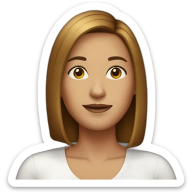 42 year old woman straight bob ha brwn hair sticker