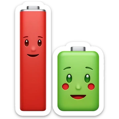 I want a emoji of low battery ang high battery, the low battery's collor is red and the high battery's color is green sticker