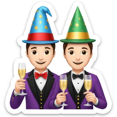 magician couple celebrat his birthday  sticker