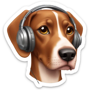 viszla with headphones sticker