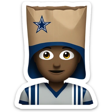 Dallas cowboy fan with paper bag over head sticker