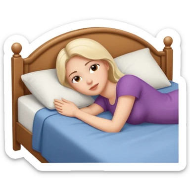 Femme qui cambré allongée sur son lit  sticker