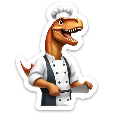 dinosaur cooking  sticker
