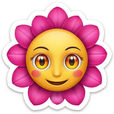 Smiling face with flower eyes sticker