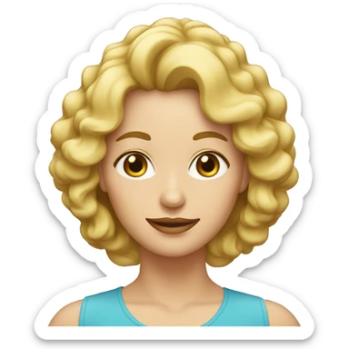 Mujer 60 años rubia pelo rizado sticker