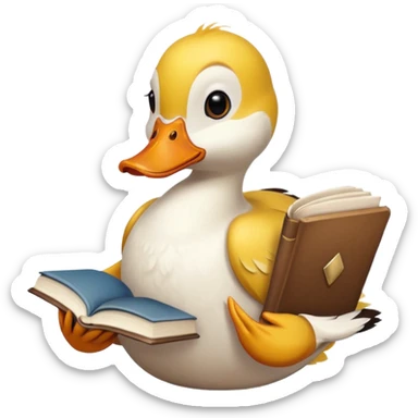 duck with book sticker