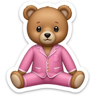 Osito con pijama rosa sticker