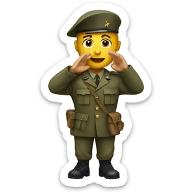 world war 2 soldier saluting  sticker