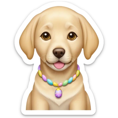 Yellow lab dog easter sticker