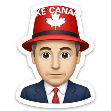 Red hat that says “Make Canada Worse Again- Mark Carney” sticker