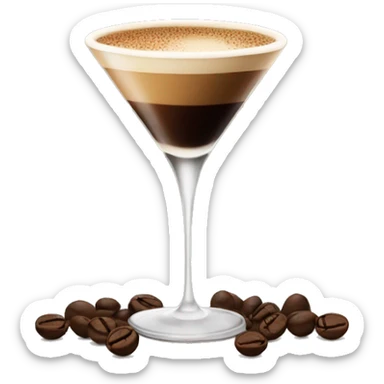 Espresso Martini with coffee beans on top sticker
