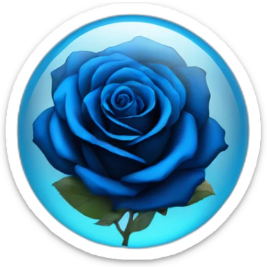 Black rose in a blue shiny glass sphere  sticker