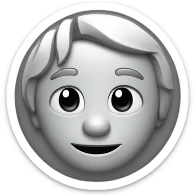 A coin in the shape of a retro Disney character in gray color sticker