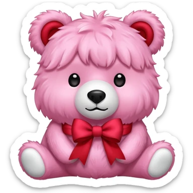 Pink bear with bow  sticker