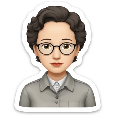 a hand drawn black outline portrait of Hannah Arendt sticker