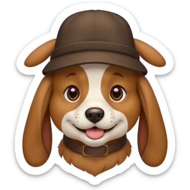 Dog wearing a hat sticker