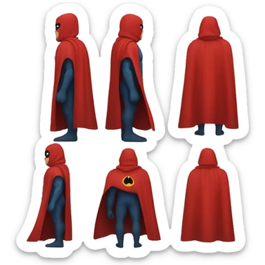 superhero red cape from behind sticker