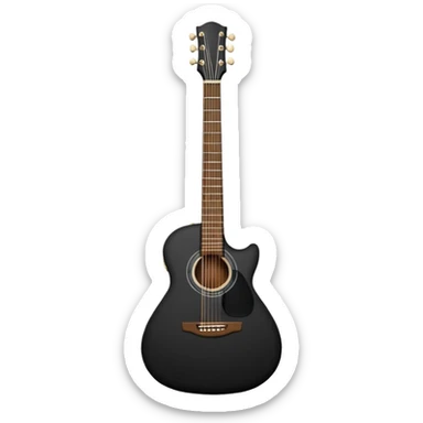 Black guitar with white inside sticker