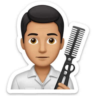 Man holding clippers and comb sticker