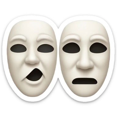 half happy face half sad face phantom of the opera sticker