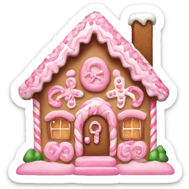 Girly pink aesthetic gingerbread house  sticker